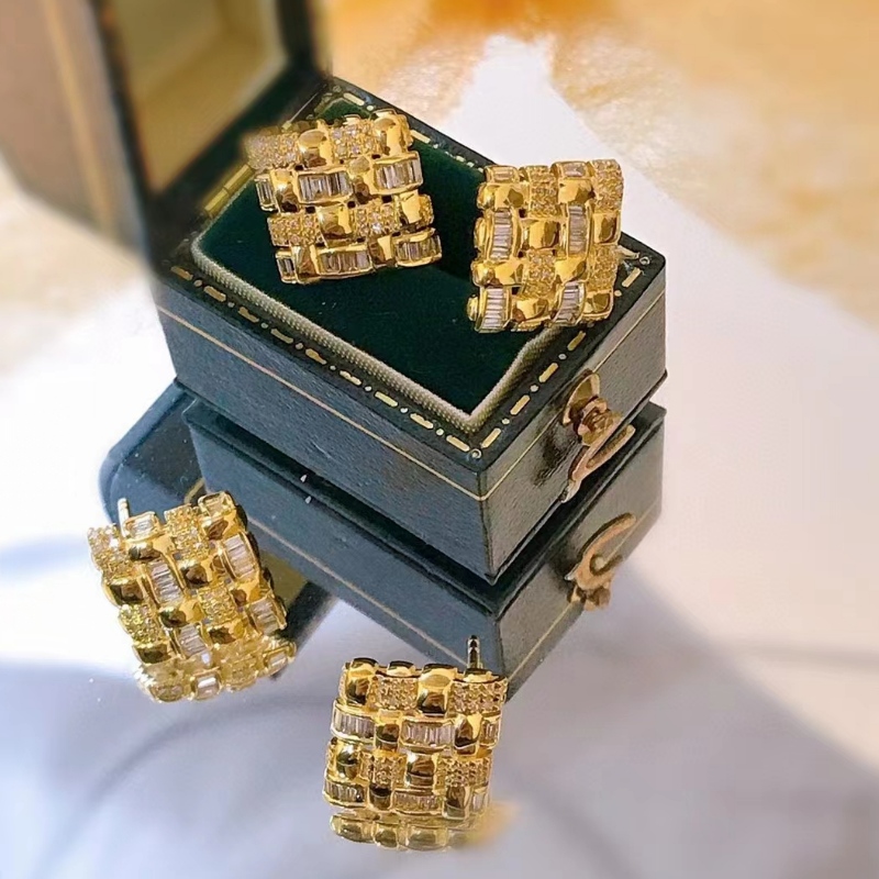 Tuochen jóias ouro aro brincos design 9k/10k/14k/18k brincos de argola de ouro para mulheres